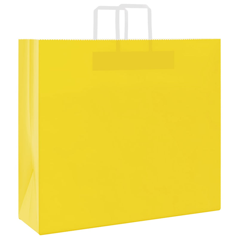 Afbeelding laden in galerijviewer, Vidaxl papieren zakken 50 st met hengsels 54x15x49 cm geel
