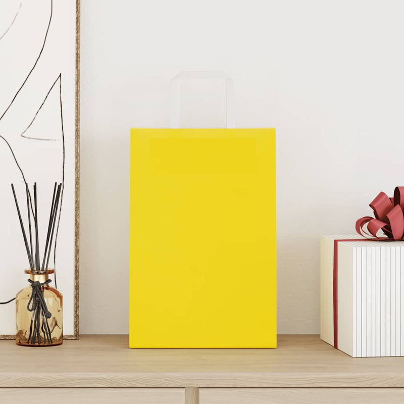 Afbeelding laden in galerijviewer, Vidaxl papieren zakken 250 st met hengsels 21x11x31 cm geel
