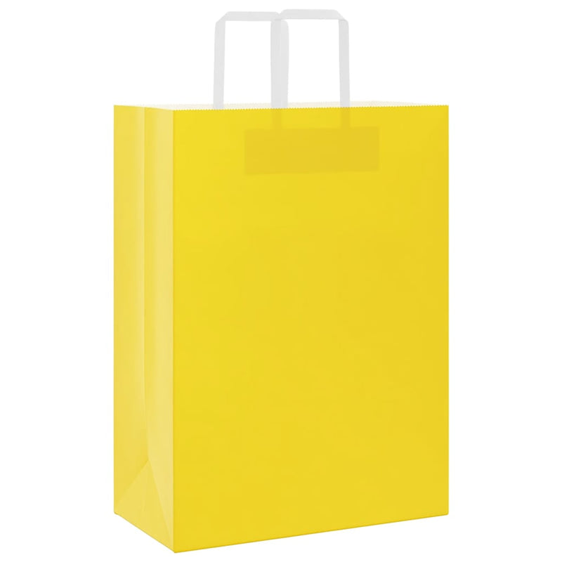 Afbeelding laden in galerijviewer, Vidaxl papieren zakken 250 st met hengsels 32x17x44 cm geel
