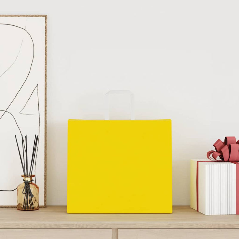Afbeelding laden in galerijviewer, Vidaxl papieren zakken 250 st met hengsels 32x22x28 cm geel
