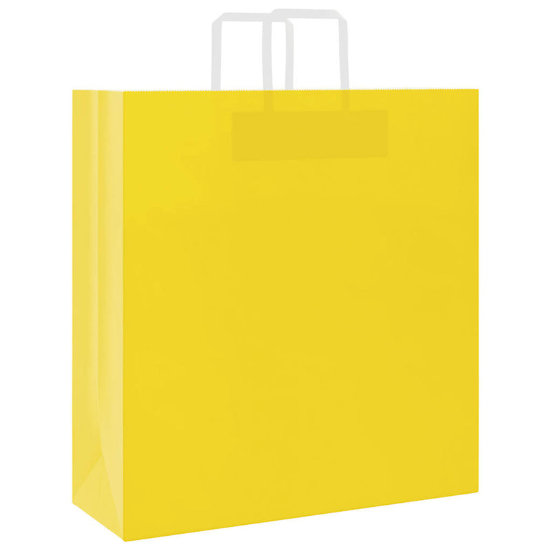 Afbeelding laden in galerijviewer, Vidaxl papieren zakken 250 st met hengsels 45x17x48 cm geel

