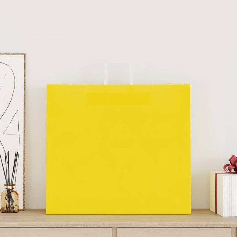 Afbeelding laden in galerijviewer, Vidaxl papieren zakken 250 st met hengsels 54x15x49 cm geel

