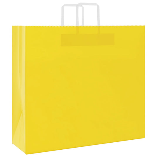 Vidaxl papieren zakken 250 st met hengsels 54x15x49 cm geel