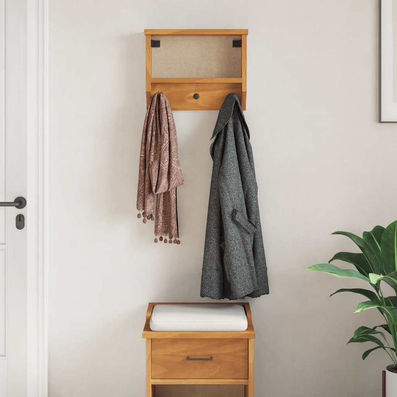 Afbeelding laden in galerijviewer, Vidaxl wandkapstok sandnes 45x12x35 cm massief grenenhout
