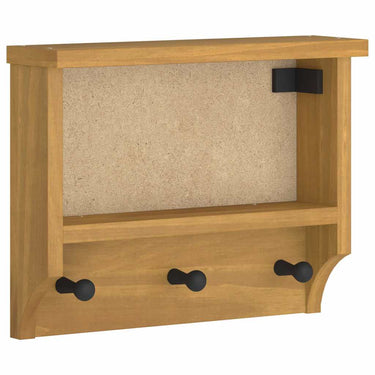 Vidaxl wandkapstok sandnes 45x12x35 cm massief grenenhout