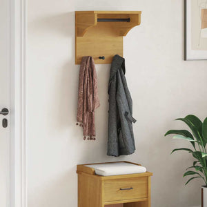 Vidaxl wandkapstok sandnes 43x30x42 cm massief grenenhout