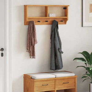 Vidaxl wandkapstok sandnes 87x12x35 cm massief grenenhout