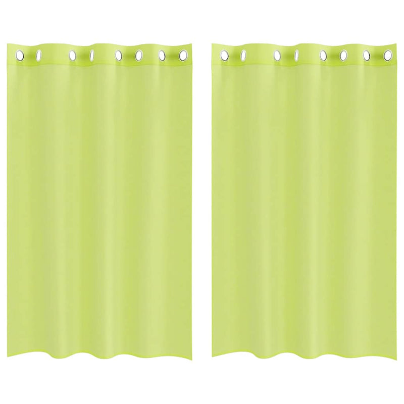 ギャラリービューアに画像をロードする, Vidaxl gordijnen voile met doorvoertules 2 st 140x175 cm appelgroen
