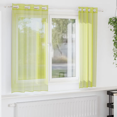 Vidaxl gordijnen voile met doorvoertules 2 st 140x175 cm appelgroen