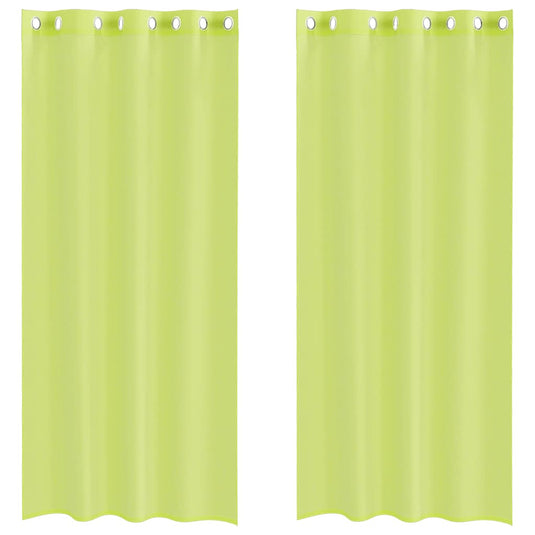 Vidaxl gordijnen voile met doorvoertules 2 st 140x225 cm appelgroen