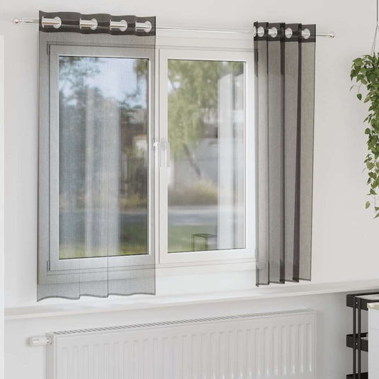 Vidaxl gordijnen voile met doorvoertules 2 st 140x140 cm zwart