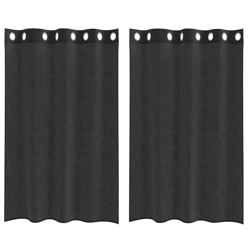 ギャラリービューアに画像をロードする, Vidaxl gordijnen voile met doorvoertules 2 st 140x175 cm zwart
