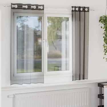 Vidaxl gordijnen voile met doorvoertules 2 st 140x175 cm zwart