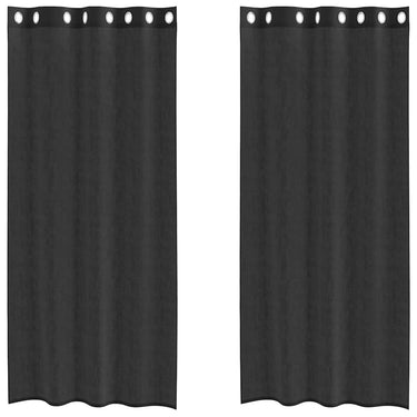 Vidaxl gordijnen voile met doorvoertules 2 st 140x245 cm zwart