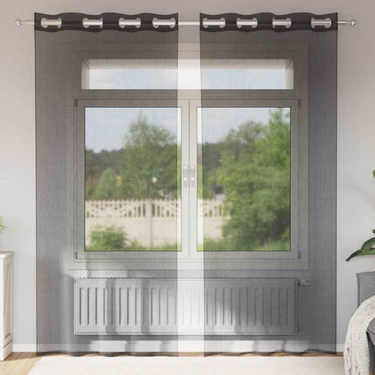 Vidaxl gordijnen voile met doorvoertules 2 st 140x245 cm zwart