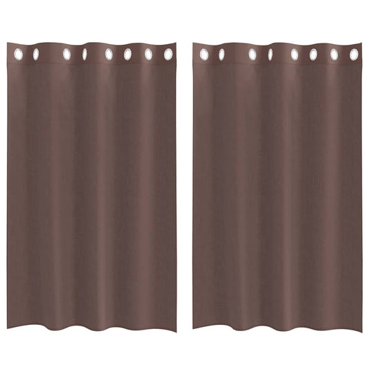 Vidaxl gordijnen voile met doorvoertules 2 st 140x175 cm bruin