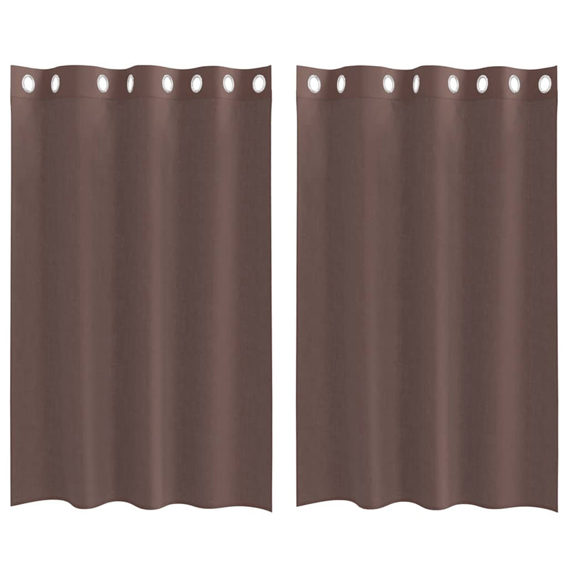 ギャラリービューアに画像をロードする, Vidaxl gordijnen voile met doorvoertules 2 st 140x175 cm bruin
