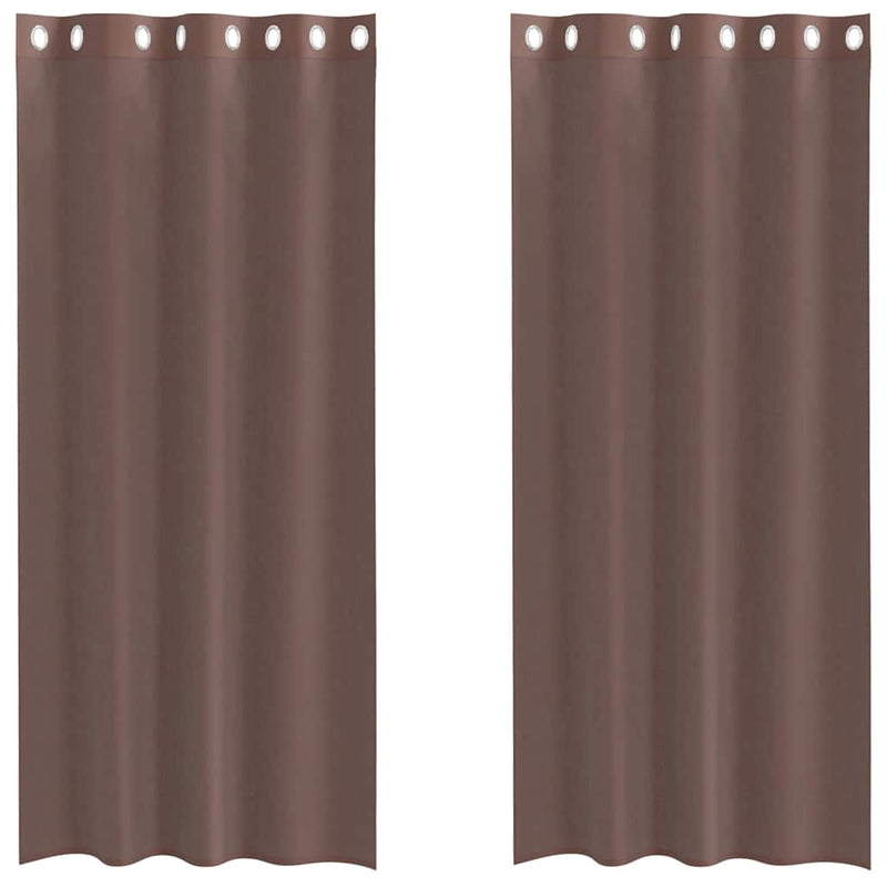 ギャラリービューアに画像をロードする, Vidaxl gordijnen voile met doorvoertules 2 st 140x225 cm bruin
