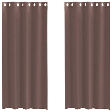 Vidaxl gordijnen voile met doorvoertules 2 st 140x245 cm bruin