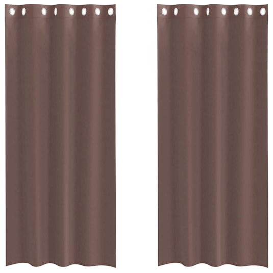 Vidaxl gordijnen voile met doorvoertules 2 st 140x245 cm bruin