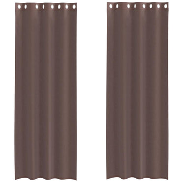 Vidaxl gordijnen voile met doorvoertules 2 st 140x260 cm bruin