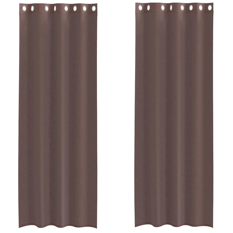 ギャラリービューアに画像をロードする, Vidaxl gordijnen voile met doorvoertules 2 st 140x260 cm bruin
