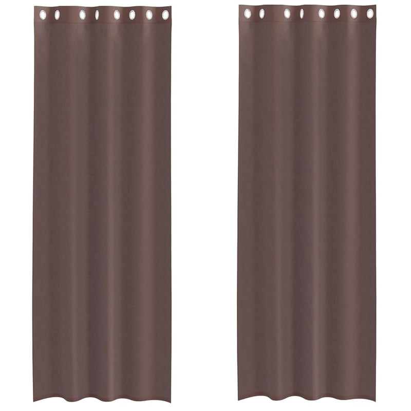 ギャラリービューアに画像をロードする, Vidaxl gordijnen voile met doorvoertules 2 st 140x300 cm bruin
