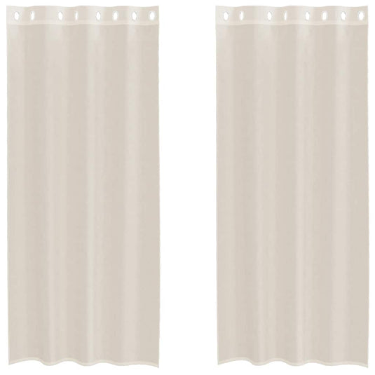 Vidaxl gordijnen voile met doorvoertules 2 st 140x225 cm crèmekleurig