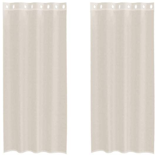Vidaxl gordijnen voile met doorvoertules 2 st 140x245 cm crèmekleurig