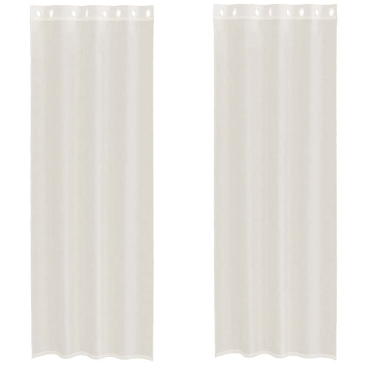 Vidaxl gordijnen voile met doorvoertules 2 st 140x260 cm crèmekleurig
