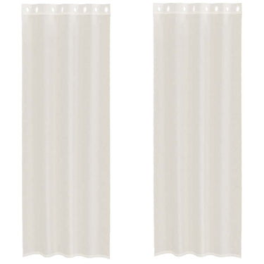 Vidaxl gordijnen voile met doorvoertules 2 st 140x260 cm crèmekleurig