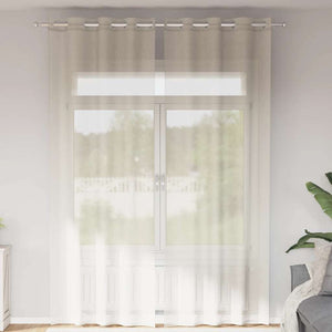 Vidaxl gordijnen voile met doorvoertules 2 st 140x260 cm crèmekleurig