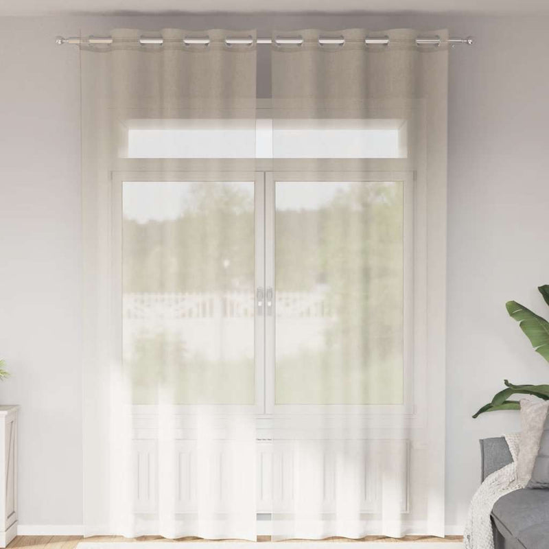 ギャラリービューアに画像をロードする, Vidaxl gordijnen voile met doorvoertules 2 st 140x300 cm crème
