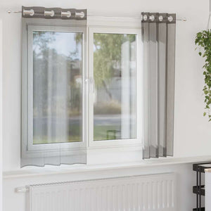 Vidaxl gordijnen voile met doorvoertules 2 st 140x175 cm donkergrijs