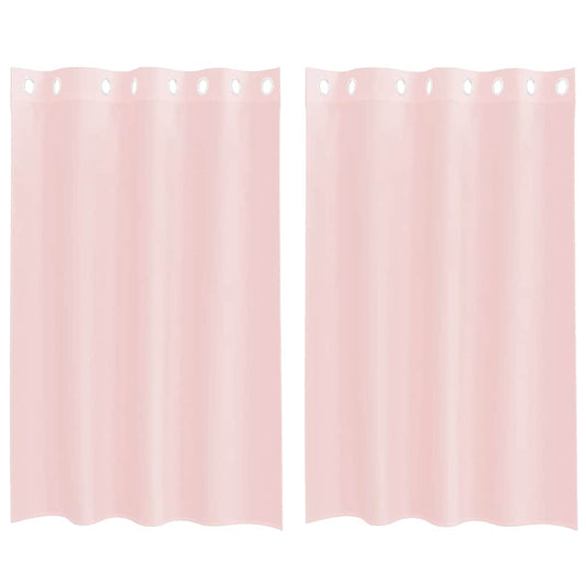 Vidaxl gordijnen voile met doorvoertules 2 st 140x175 cm lichtroze