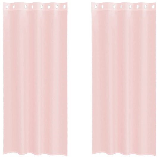 Vidaxl gordijnen voile met doorvoertules 2 st 140x225 cm lichtroze