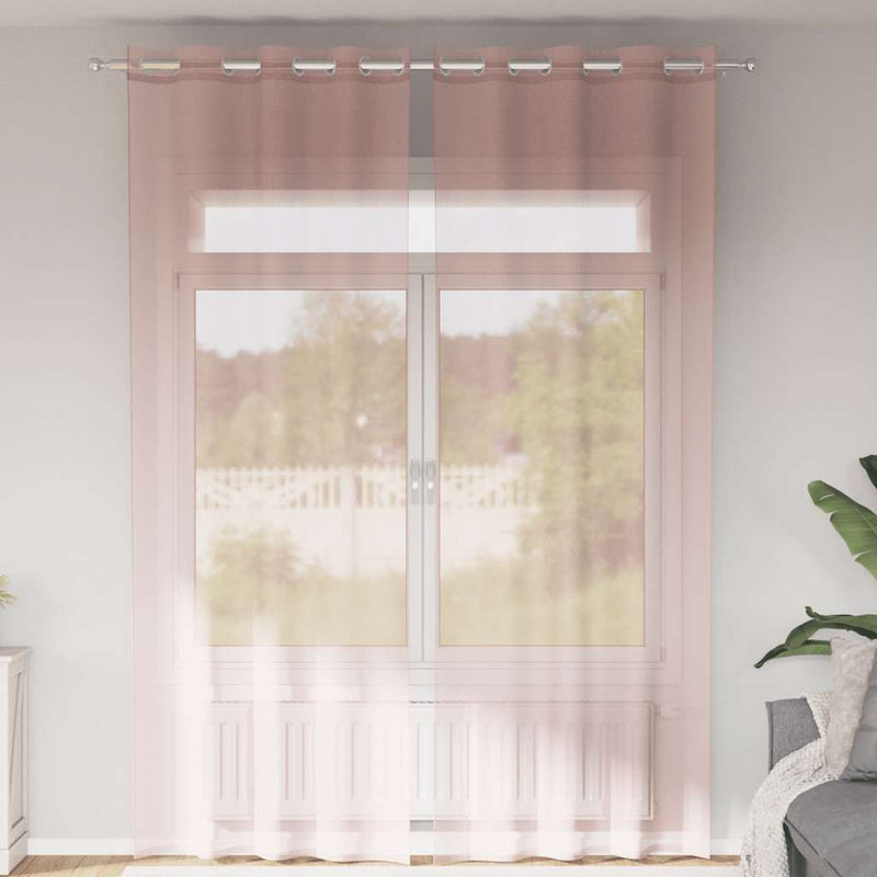 ギャラリービューアに画像をロードする, Vidaxl gordijnen voile met doorvoertules 2 st 140x260 cm lichtroze

