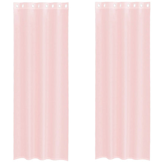 Vidaxl gordijnen voile met doorvoertules 2 st 140x300 cm lichtroze