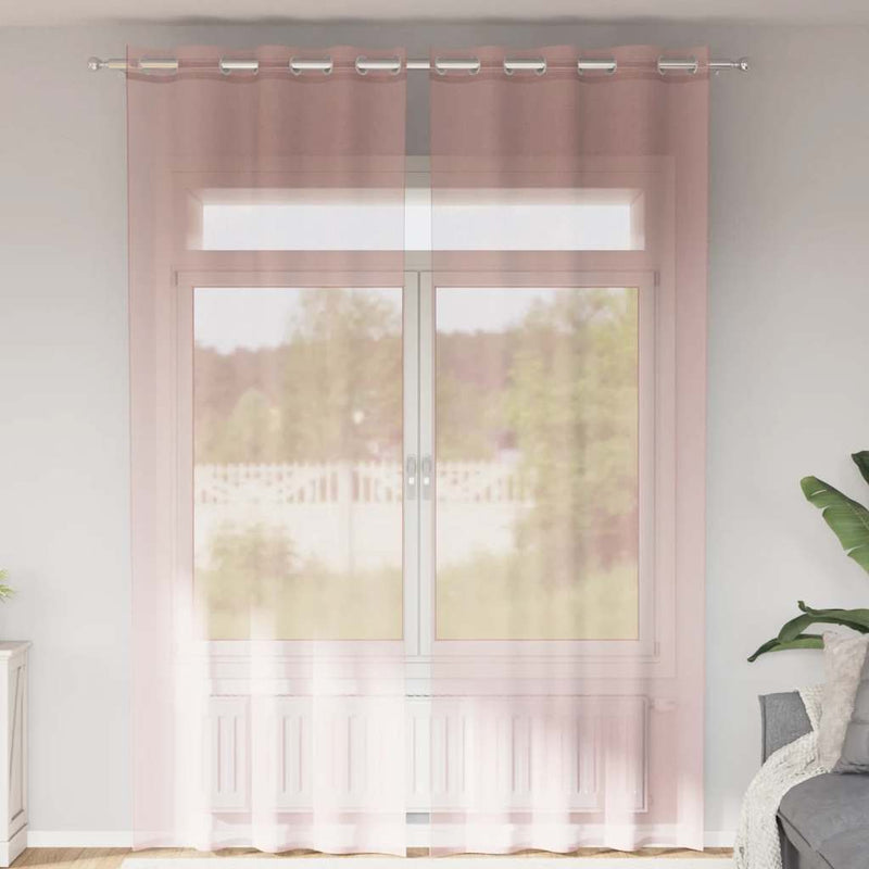 ギャラリービューアに画像をロードする, Vidaxl gordijnen voile met doorvoertules 2 st 140x300 cm lichtroze
