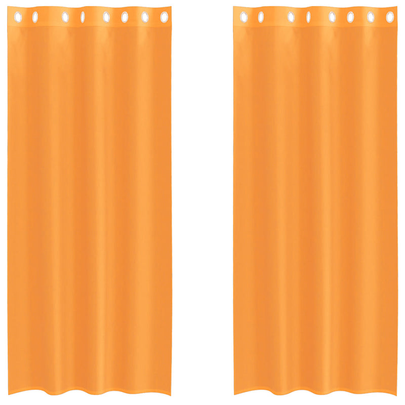 Chargez l'image dans la visionneuse de la galerie, Vidaxl gordijnen voile met doorvoertules 2 st 140x245 cm oranje
