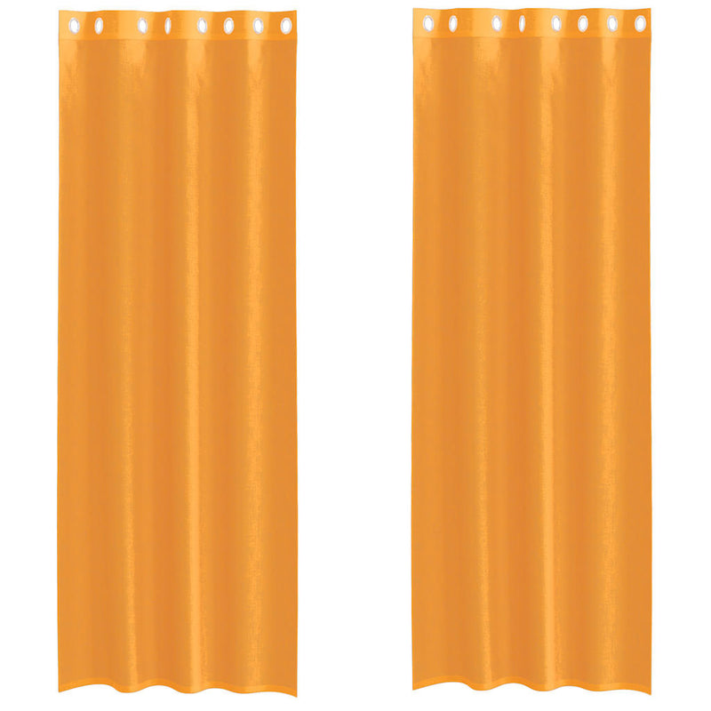 Afbeelding laden in galerijviewer, Vidaxl gordijnen voile met doorvoertules 2 st 140x260 cm oranje
