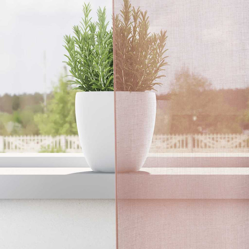 Afbeelding laden in galerijviewer, Vidaxl gordijnen voile met doorvoertules 2 st 140x245 cm roze
