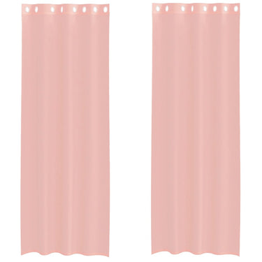 Vidaxl gordijnen voile met doorvoertules 2 st 140x300 cm roze