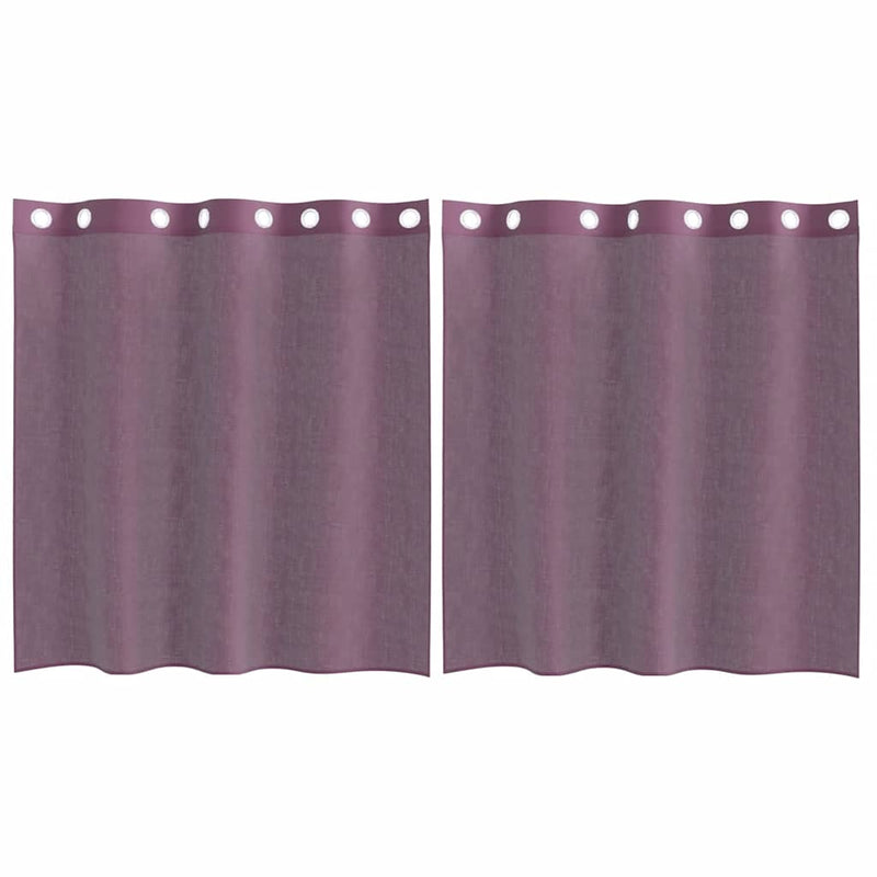 Afbeelding laden in galerijviewer, Vidaxl gordijnen voile met doorvoertules 2 st paars 140x140 cm
