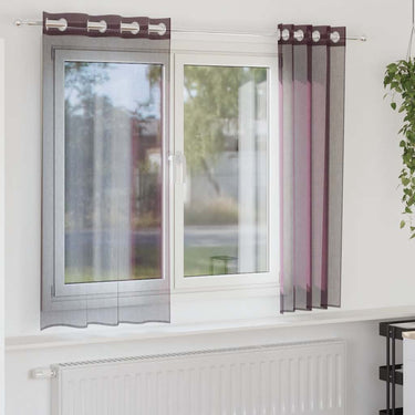 Vidaxl gordijnen voile met doorvoertules 2 st 140x175 cm paars