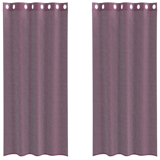 Vidaxl gordijnen voile met doorvoertules 2 st 140x225 cm paars