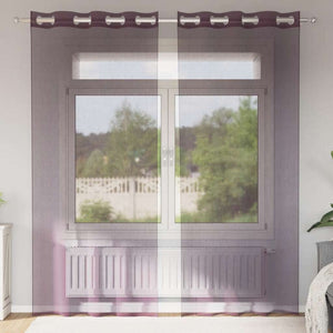 Vidaxl gordijnen voile met doorvoertules 2 st 140x225 cm paars