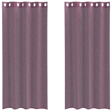 Vidaxl gordijnen voile met doorvoertules 2 st 140x245 cm paars