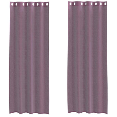 Vidaxl gordijnen voile met doorvoertules 2 st paars 140x260 cm