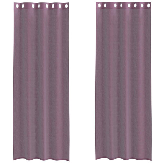 Vidaxl gordijnen voile met doorvoertules 2 st paars 140x260 cm
